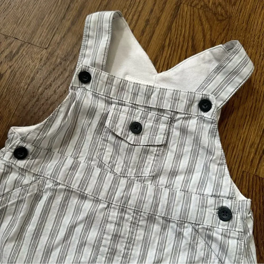 FAO Schwarz striped overalls and polo set, size 0-3 month (2 pieces)